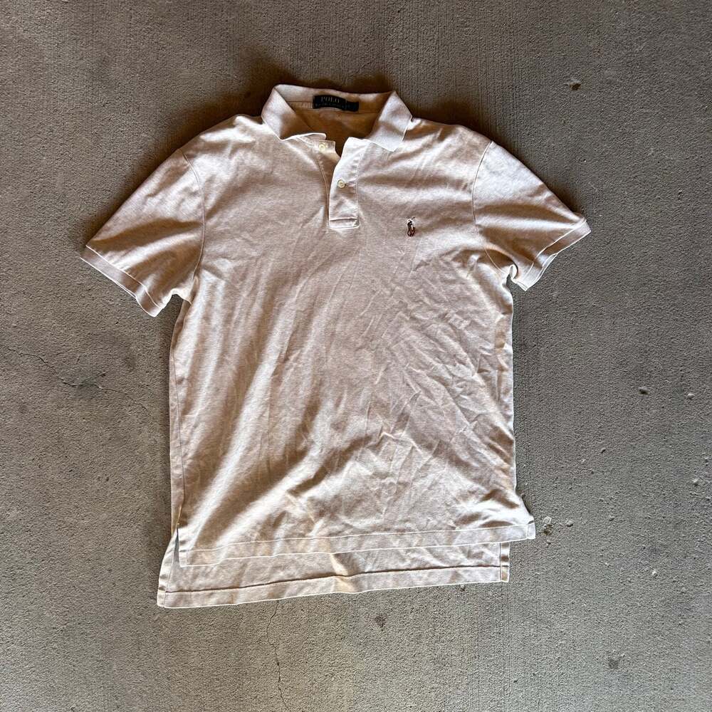 Polo Ralph Lauren Men's Classic Fit Tan Beige Short Sleeve Polo Shirt L